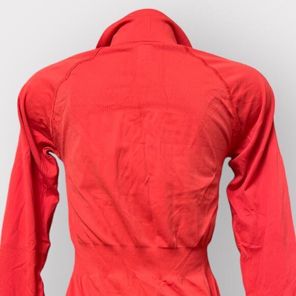 Lucy Tech 1/4 Zip Seamless Pullover Athletic Top M Coral Long Sleeves Thumbholes - Picture 5 of 10